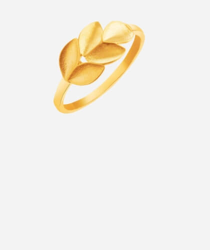 Złote pierścionki z liści