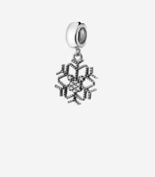 Sterling Silver Beads Pendant with Cubic Zirconia